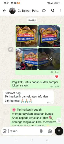 Testimonial Papan Bunga Pernikahan trenggalek